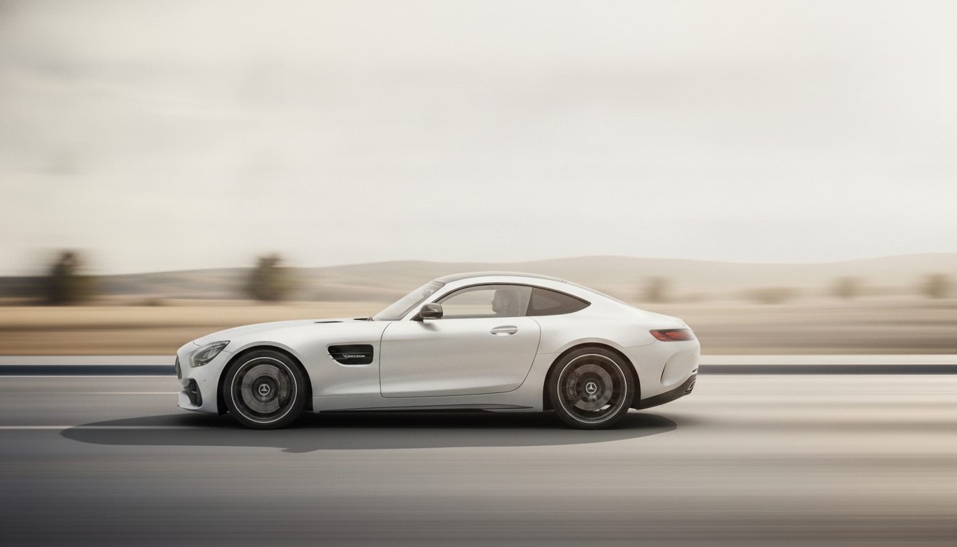 Featured vehicle on the open road